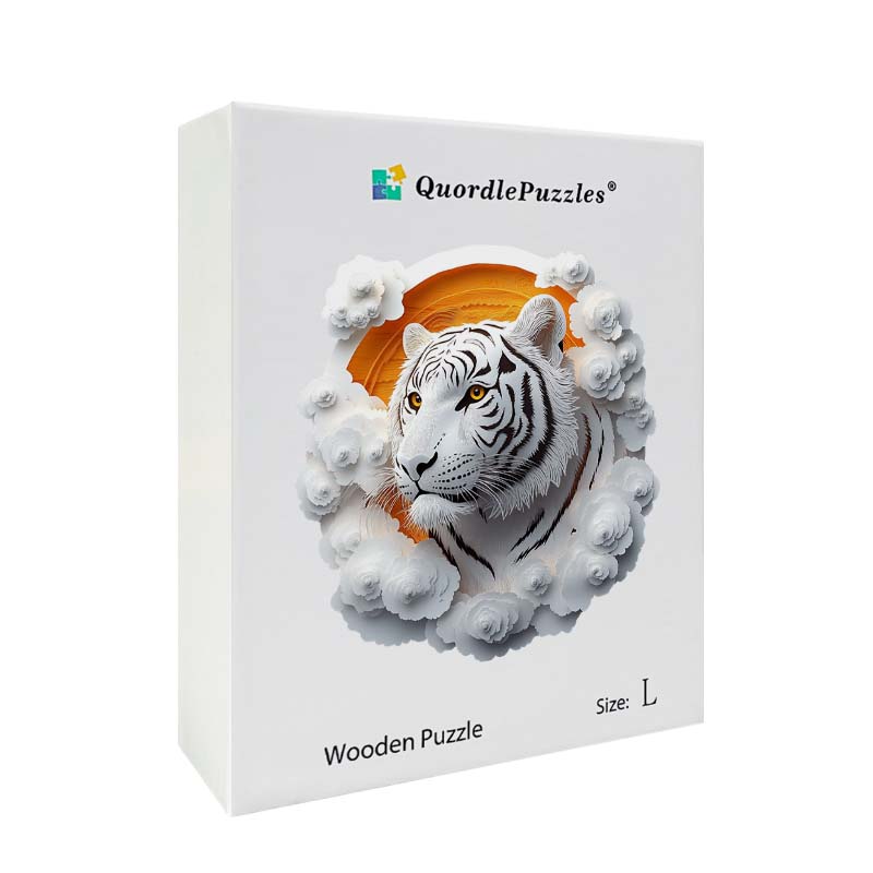 3D White Tiger Wooden Jigsaw Puzzle