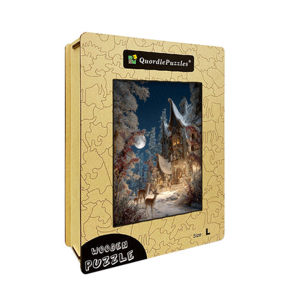 Winter Cottage Wooden Jigsaw Puzzle
