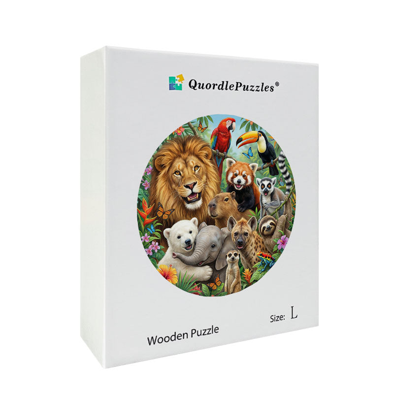 Exotic Animal Adventure Wooden Jigsaw Puzzle