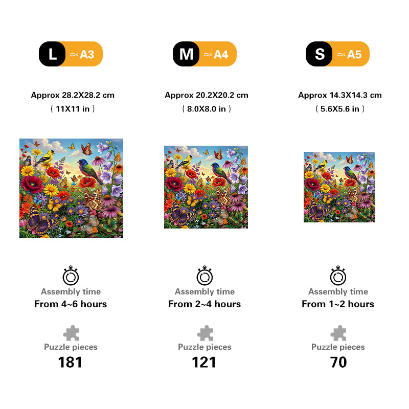 Blooming Meadow Harmony Wooden Jigsaw Puzzle