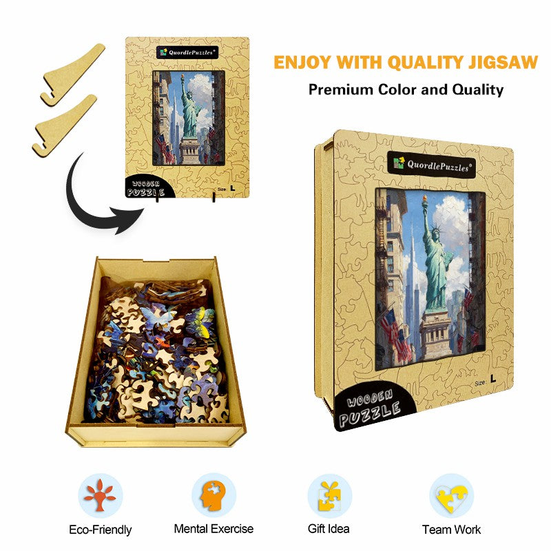 Statue Liberty Wooden Jigsaw Puzzle