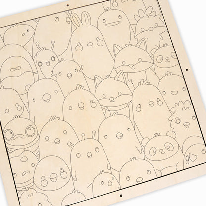 Cute Critters- Wooden Coloring Puzzle