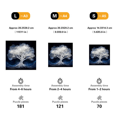 Celestial White Tree Wooden Jigsaw Puzzle