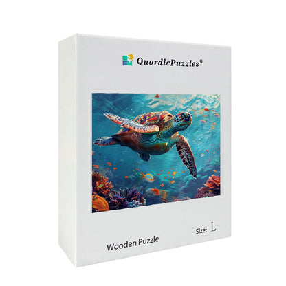 Underwater Turtle Wooden Jigsaw Puzzle