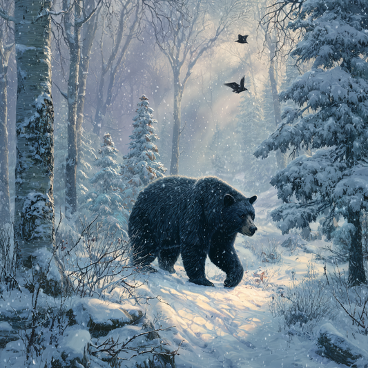 Bear in Winter Forest Wooden Jigsaw Puzzle