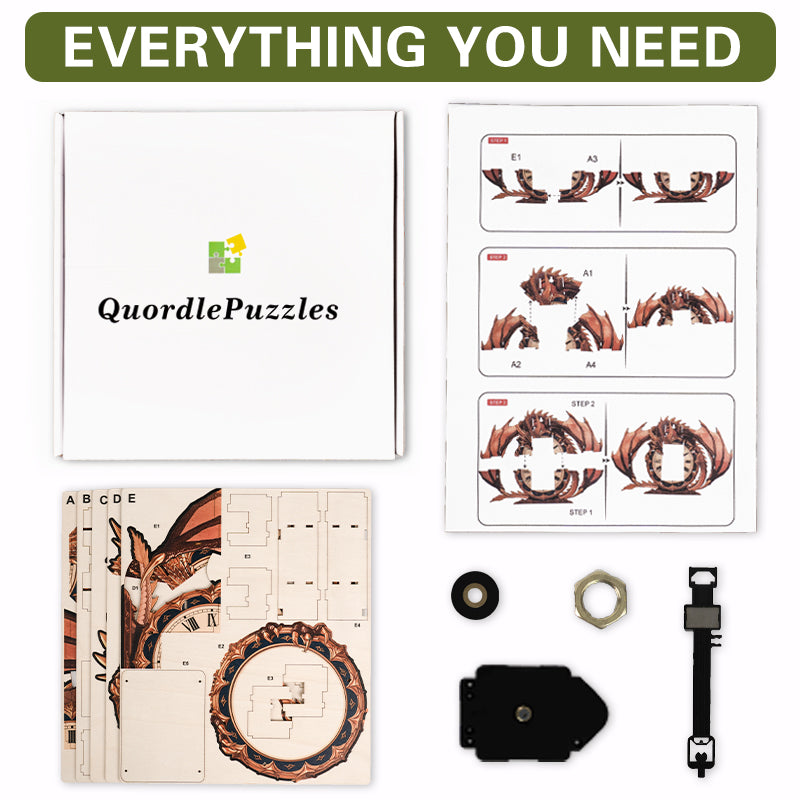 Dragon of Time Wooden Clock Puzzle