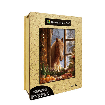 Horse at Window Wooden Jigsaw Puzzle
