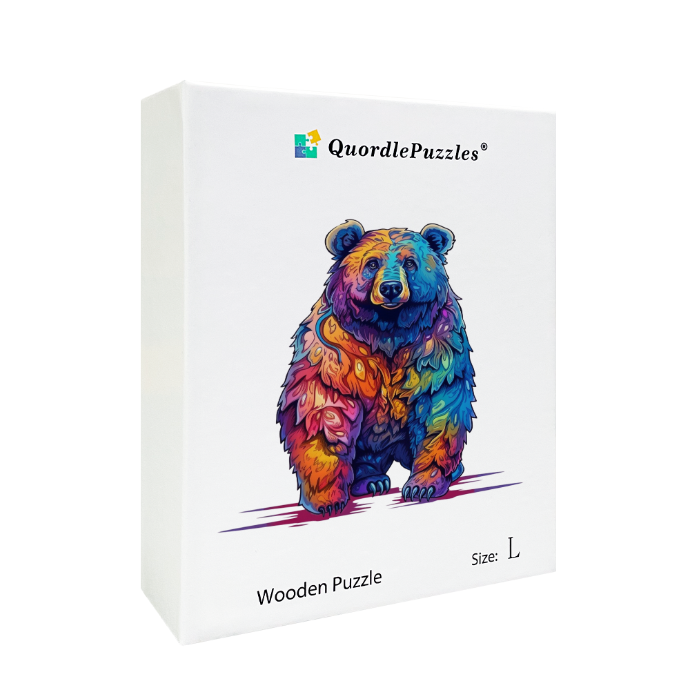 🔥Last Day 83% OFF-Beautiful psychedelic furious bear Wooden Jigsaw Puzzle
