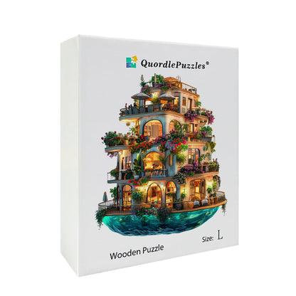 Floating Flower-Filled Ship Wooden Jigsaw Puzzle