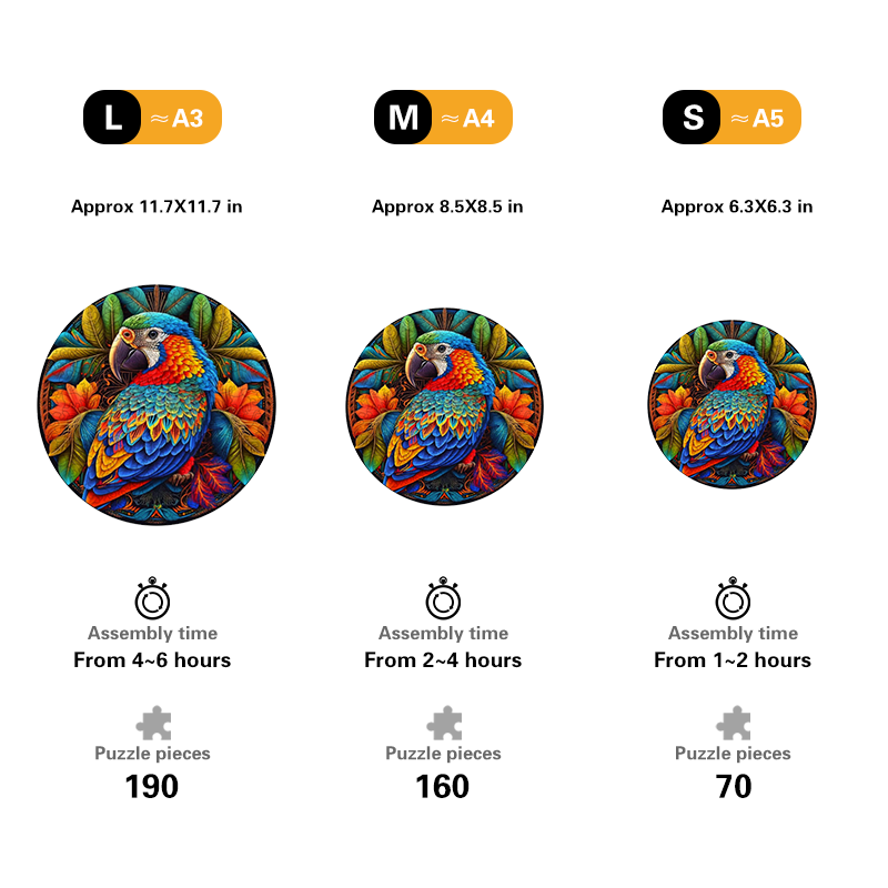 🔥Last Day 88% OFF-Stained Parrot Wooden Jigsaw Puzzle