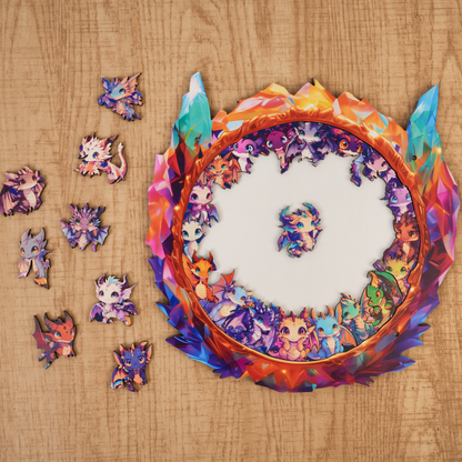 Crystal Dragon Gathering Display Puzzle