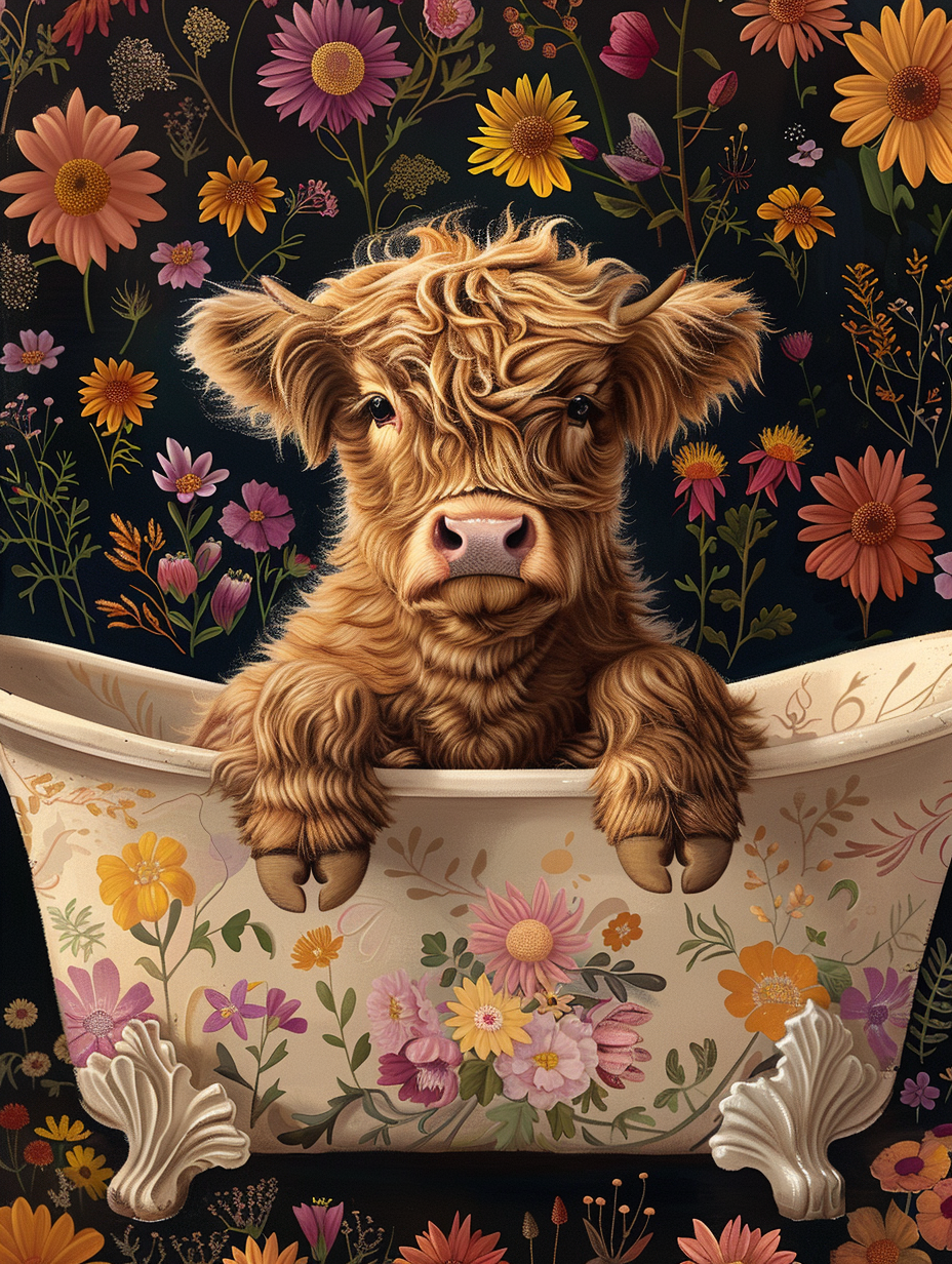 Bath Cow Wooden Jigsaw Puzzle