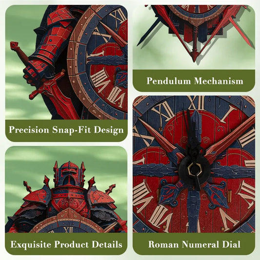 Knight of Time Collective Display Wooden Clock Puzzle