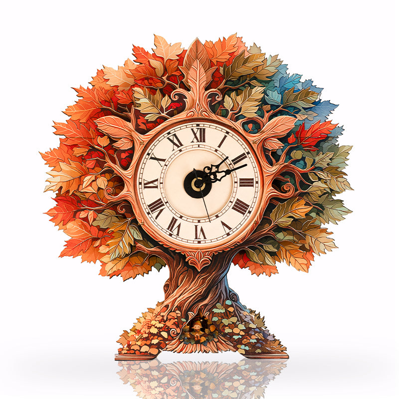 Autumn Tree Timepiece Wooden Clock Puzzle