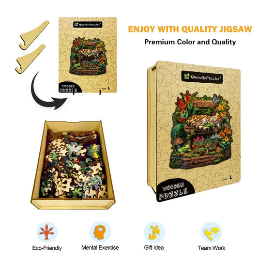Jaguar Garden Wooden Jigsaw Puzzle