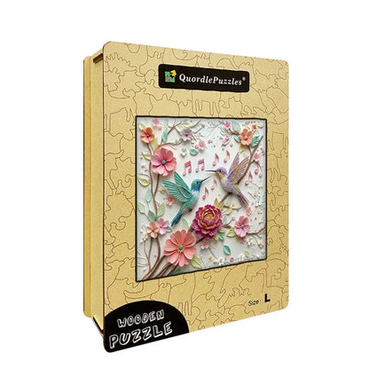 Pastel Birdsong Garden Wooden Jigsaw Puzzle