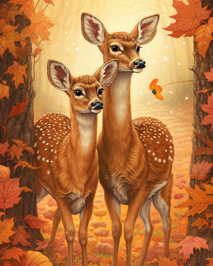 Autumn Deer in the Forest Wooden Jigsaw Puzzle