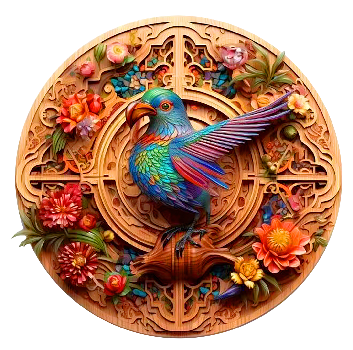 Bird and bloom1 Wooden Jigsaw Puzzle