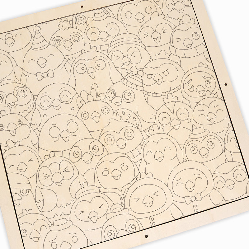 Birdie Party - Wooden Coloring Puzzle