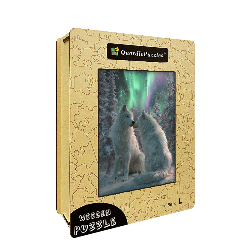 Aurora Wolves Wooden Jigsaw Puzzle