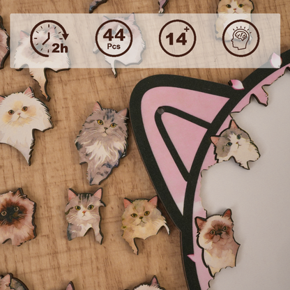 Cherry Blossom Cat Gathering Display Puzzle
