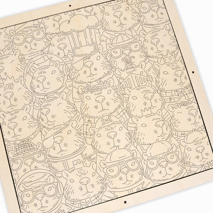 Hamsters- Wooden Coloring Puzzle