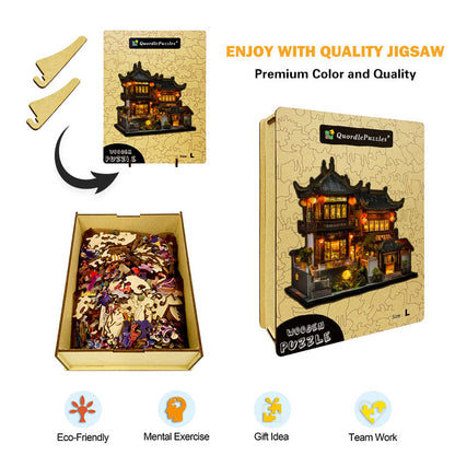 Oriental Courtyard Wooden Jigsaw Puzzle