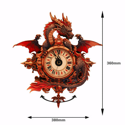 Dragon Flame Timepiece Wooden Clock Puzzle