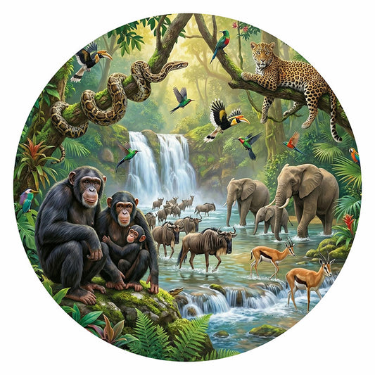 Waterfall Wildlife Adventure Wooden Jigsaw Puzzle