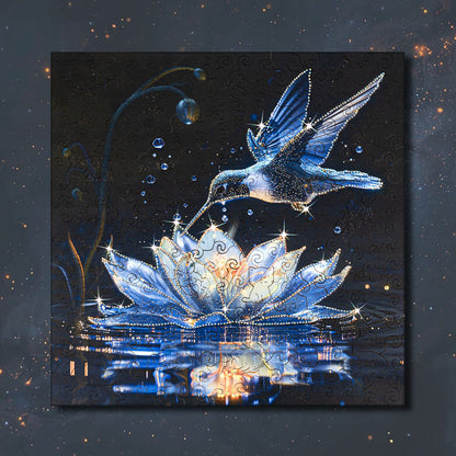 Blue Lotus Hummingbird – Crystal Edition