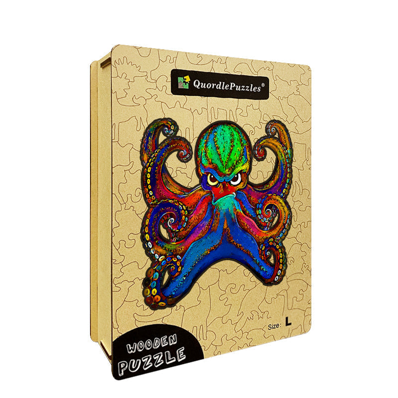 Rainbow Reef Octopus Wooden Jigsaw Puzzle
