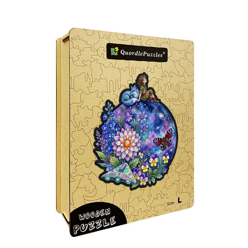 Cosmic Wildflower Dream Wooden Puzzle