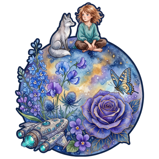 Whimsy Girl & Fox Wooden Puzzle