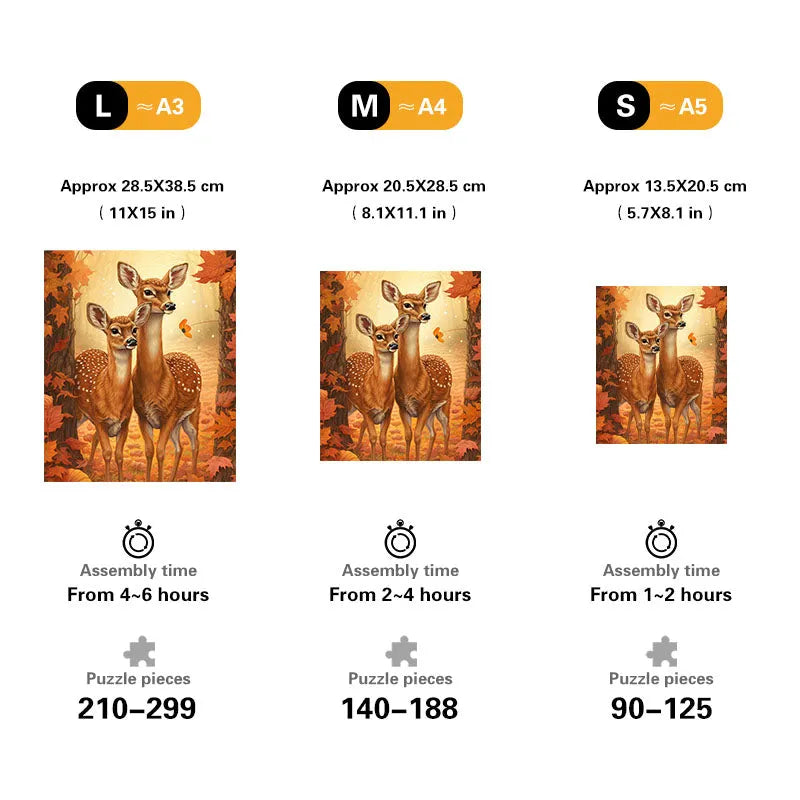 Autumn Deer in the Forest Wooden Jigsaw Puzzle