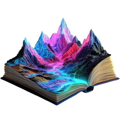 3D Neon Mountain River Wooden Jigsaw Puzzle