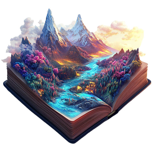 3D Magic Mountain Book Wooden Jigsaw Puzzle