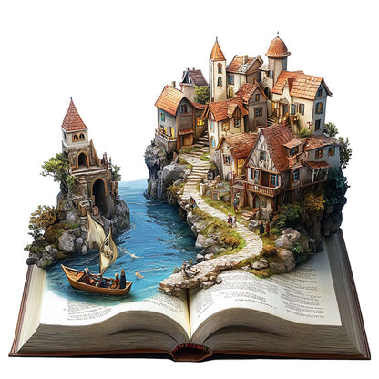 3D Coastal Village Wooden Jigsaw Puzzle