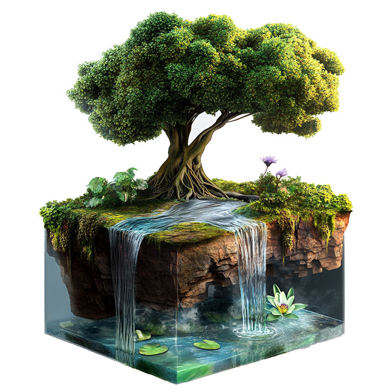 3D Tranquil Waterfall Island Wooden Jigsaw Puzzle