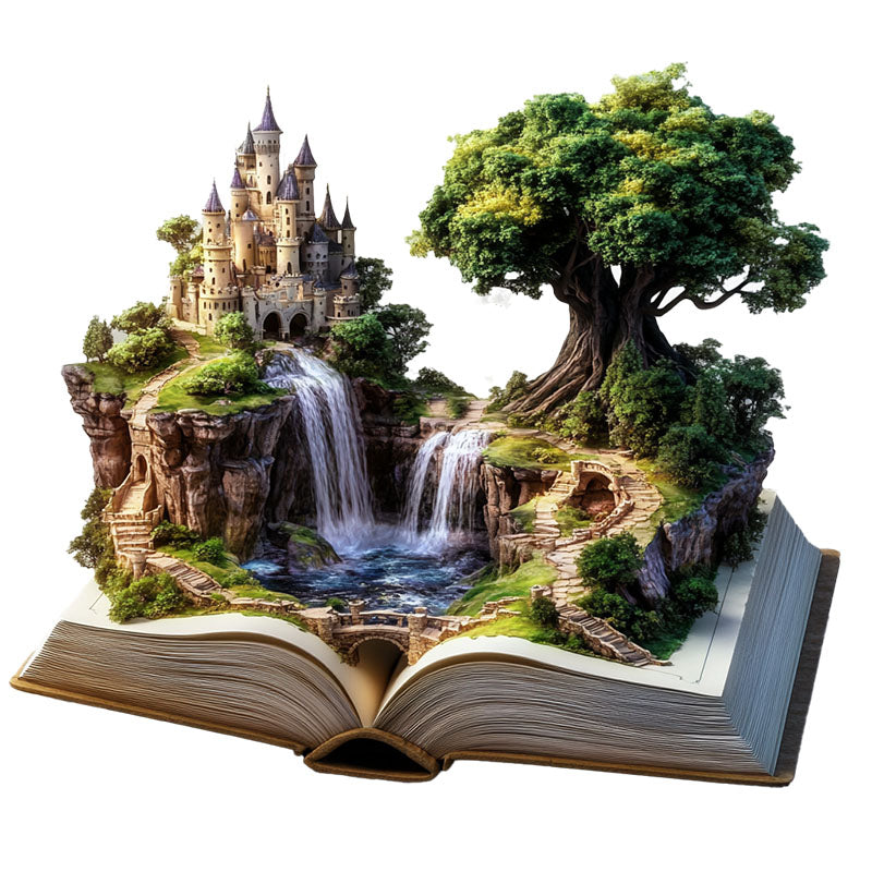 3D Castle on Cliff Wooden Jigsaw Puzzle