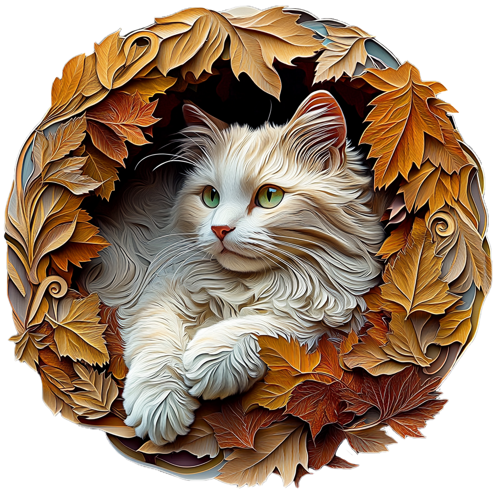 🔥LAST DAY 85% OFF - A Cat Surrounded by Autumn Leaves