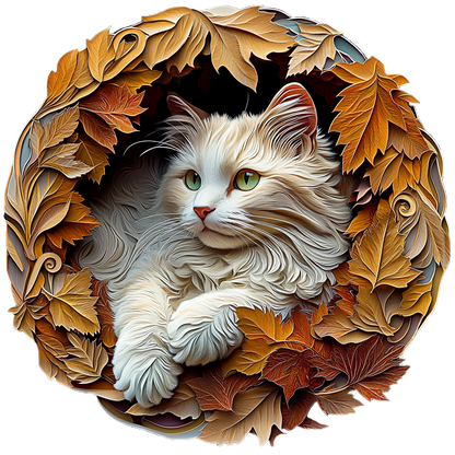 🔥LAST DAY 85% OFF - A Cat Surrounded by Autumn Leaves