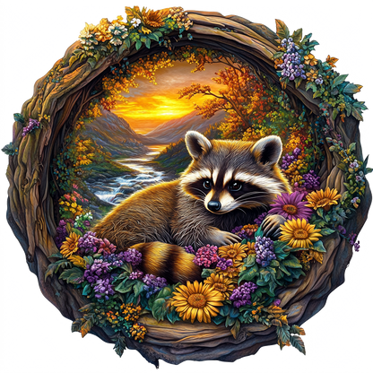 🔥LAST DAY 85% OFF - A Raccoon Amidst Colorful Flowers