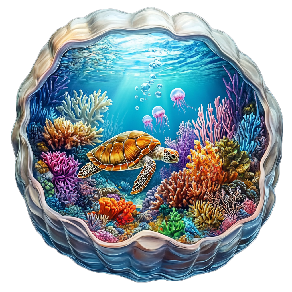 🔥LAST DAY 85% OFF -Sea Turtle in a Coral Reef