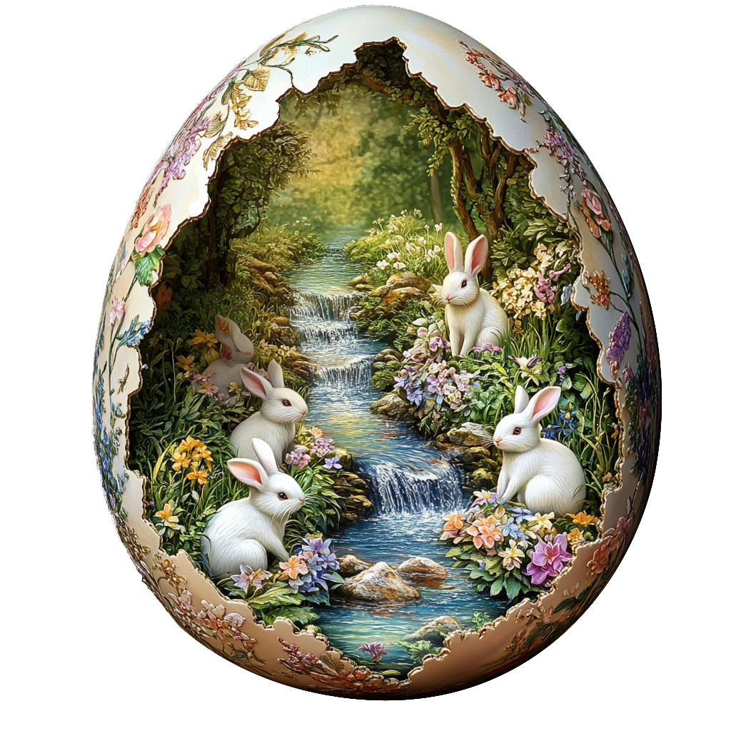 🔥LAST DAY 85% OFF - Bunnies in a Floral Egg