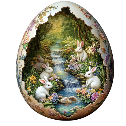 🔥LAST DAY 85% OFF - Bunnies in a Floral Egg