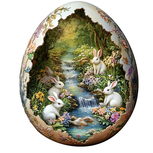 🔥LAST DAY 85% OFF - Bunnies in a Floral Egg