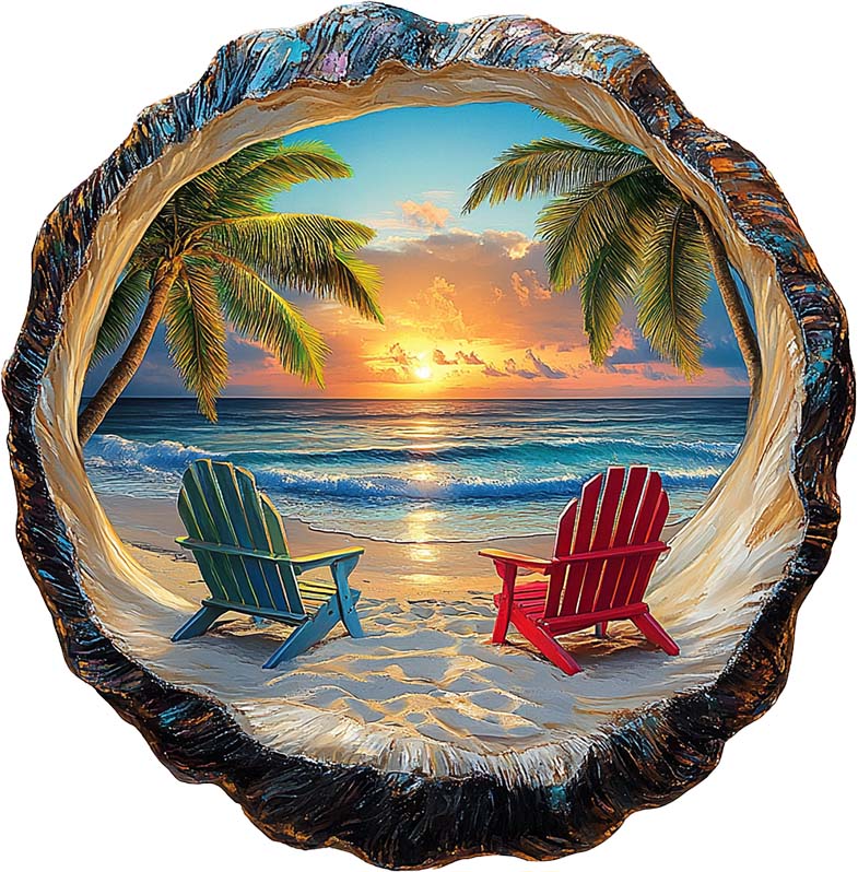 3D Tropical Sunset Wooden Jigsaw Puzzle