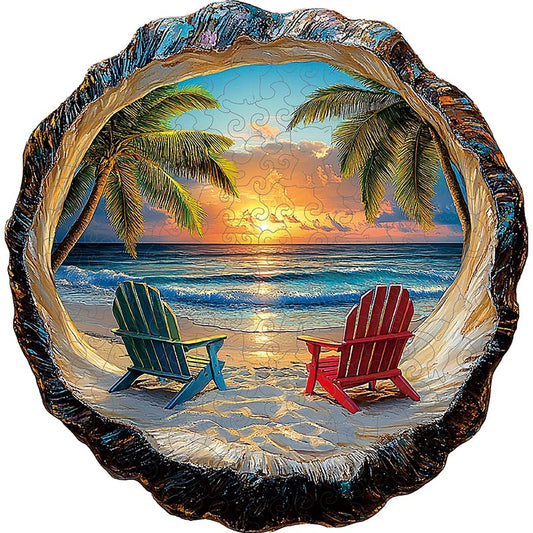 3D Tropical Sunset Wooden Jigsaw Puzzle