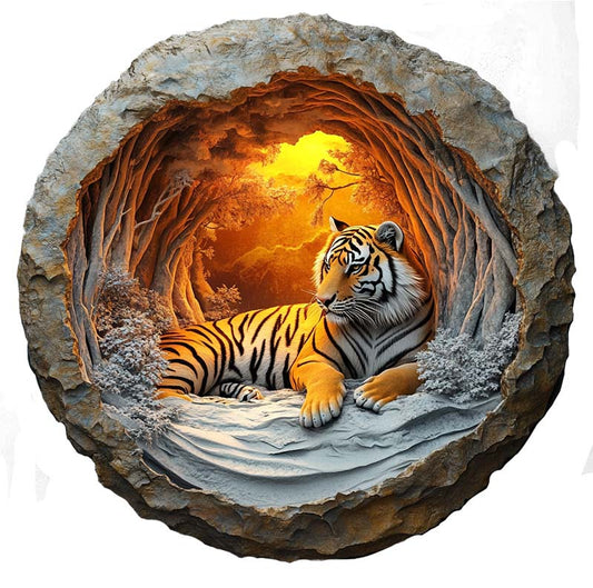 3D Tiger in the Cave Wooden Jigsaw Puzzle