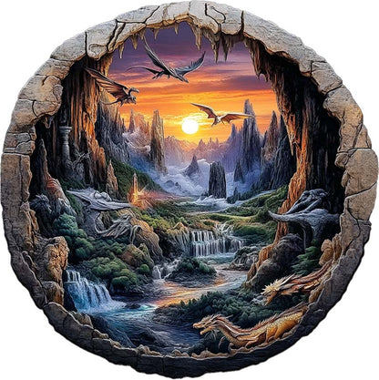 3D Dragons at Dusk Wooden Jigsaw Puzzle